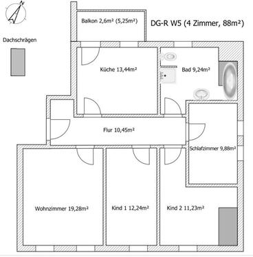 Foto - 4 Zimmer Dachgeschoßwohnung zur Miete in Schleiz