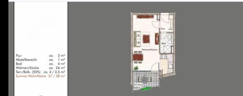 Foto - 1 Zimmer Etagenwohnung zur Miete in Dorfen
