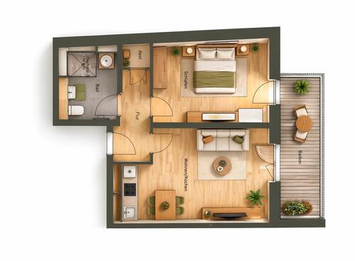 Foto - 2-Zimmer Neubauwohnung mit großer Terrasse 