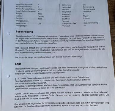 Foto - Erdgeschoßwohnung in Aalen zum Kaufen