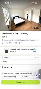 Foto - 1 Zimmer Etagenwohnung in Marburg