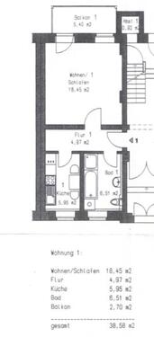 Foto - 1 Raum Wohnung mit Balkon im EG im Herrmannsgarten 9 ab sofort
