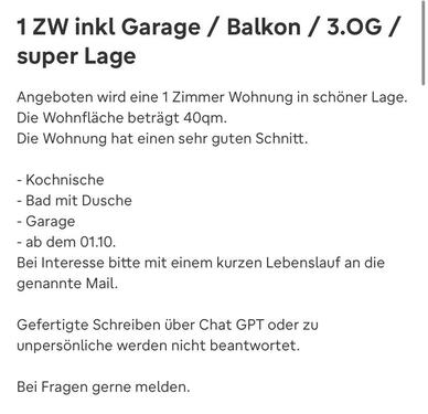 Foto - 1 ZW inkl Garage in Karlstadt (40qm)