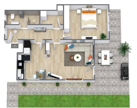 Foto - 2-Zimmer-Whg in Achim mit EBK, Terrasse und kl. Garten