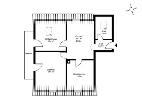 Foto - Provisionsfrei - 3 Zi. DG-Wohnung inkl. TG mit Wendelsteinblick