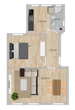 Foto - 2 Zimmer inkl Küche EG Wohnung - 520,00 EUR Kaltmiete,