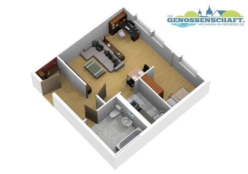 Foto - 1 Zimmer Etagenwohnung zur Miete in Freiberg