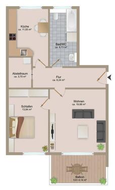 Foto - 2 Zimmer Etagenwohnung zur Miete in Muldestausee