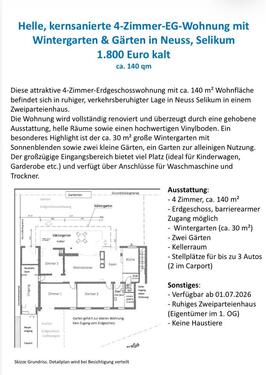 Foto - 4 Zimmer Erdgeschoßwohnung zur Miete in Neuss
