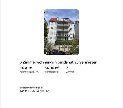 Foto - 3-Zimmer Wohnung zu vermieten in Landshut