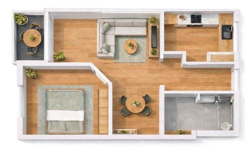 Foto - Frisch renovierte 48m² 2-Zimmer-Wohnung mit EBK und TG-Stellplatz