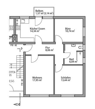 Foto - 3 Zimmer Etagenwohnung zur Miete in Rietberg
