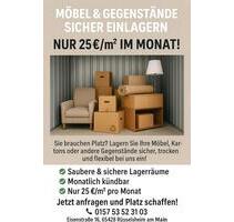 Möbel & Gegenstände sicher einlagern – nur 25 €m² im Monat - Flörsheim am Main
