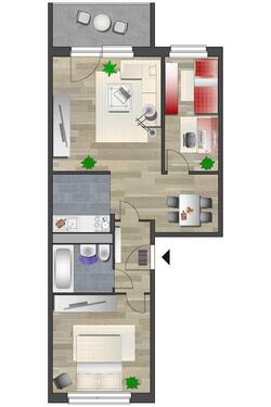Foto - Top Angebot!! 3 Zimmer Wohnung in Chemnitz - Kappel (möbliert)