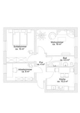 Foto - 3 Zimmer Etagenwohnung zur Miete in Prenzlau