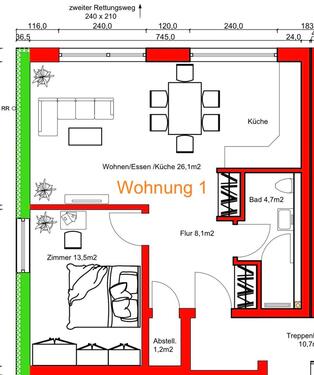Foto - 2 Zimmer Terrassenwohnung in Ebhausen