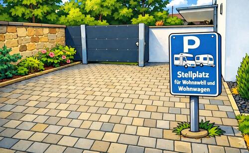 Foto - Stellplatz, Wohnwagen Wohnmobil Fahrzeug - bei Vaihingen Enz