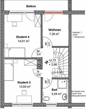 Foto - 1 Zimmer Etagenwohnung in Vechta
