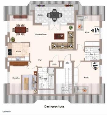 Foto - 4 Zimmer DG Wohnung, 2 Bäder, Klima, Garage