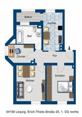 Foto - Etagenwohnung zur Miete in Leipzig