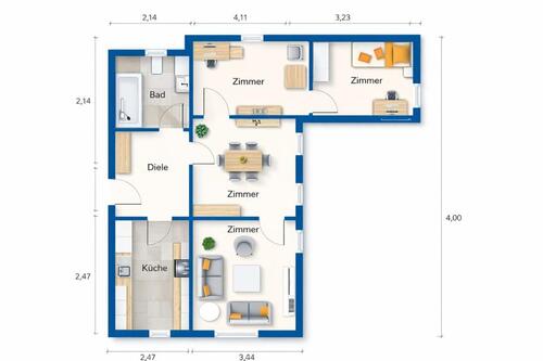 Foto - 4 Zimmer Erdgeschoßwohnung in Grasberg