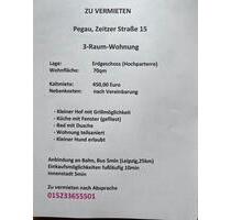 3-Raumwohnung - 450,00&nbsp;EUR Kaltmiete, ca.&nbsp; 70,00&nbsp;m&sup2; in Pegau (PLZ: 04523)