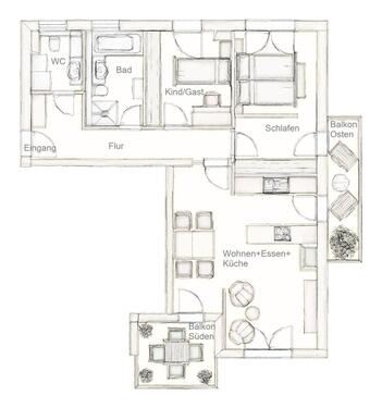 Foto - 3-Zimmerwohnung - 1.400,00&nbsp;EUR Kaltmiete, ca.&nbsp; 80,00&nbsp;m&sup2;