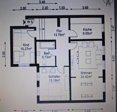 Foto - 3 Zimmer Mietwohnung - 1.025,00 EUR Kaltmiete,