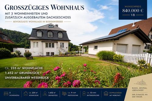 Foto - Wohnen an der Weser - 840.000,00&nbsp;EUR Kaufpreis, ca.&nbsp; 235,00&nbsp;m&sup2;