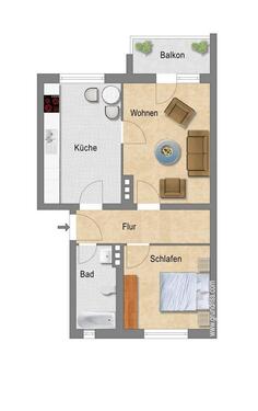 Foto - 2 Zimmer Erdgeschoßwohnung zur Miete in Magdeburg