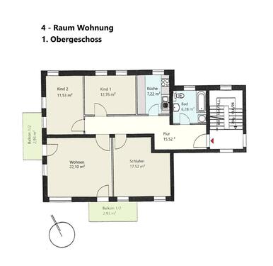 Foto - Etagenwohnung zur Miete in Heidenau