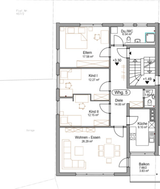 Foto - Erstbezug nach Sanierung! 4-Zi.-Wohnung im 2. OG mit Balkon