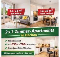 1-Zimmer-Apartments (33–38 m²) in Dachau – teilweise mit Balkon
