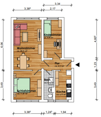 Foto - Etagenwohnung zur Miete in Krakow am See