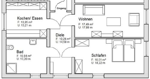 Foto - 2ZKB helle Wohnung Mietwohnung in 55469 Simmer zentrale Lage