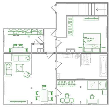 Foto - 77qm DG Wohnung mit großem Bad (FBH) und Stellplatz