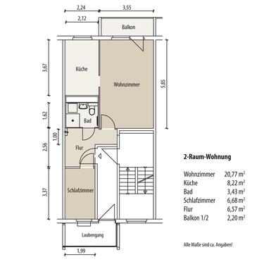 Foto - Etagenwohnung zur Miete in Gera
