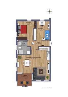 Foto - Helle 3-Zimmer-Wohnung zum Wohlfühlen