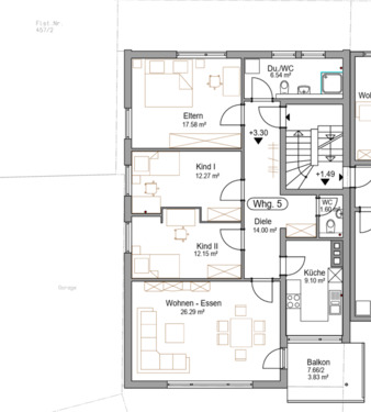 Foto - Erstbezug nach Sanierung! 4-Zi.-Wohnung im 1. OG mit Balkon