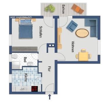 Foto - Schöne 2-Zimmer-Wohnung mit großem Balkon in Bissingheim