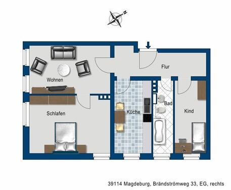 Foto - Etagenwohnung zur Miete in Magdeburg