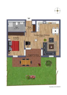 Foto - Charmante 2-Zimmer-Wohnung - 1.060,00&nbsp;EUR Kaltmiete, ca.&nbsp; 64,06&nbsp;m&sup2;