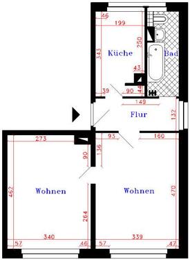 Foto - 2 Zimmer Etagenwohnung zur Miete in Schwedt (Oder)
