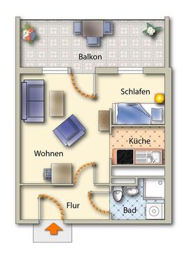 Foto - 1 Zimmer Etagenwohnung zur Miete in Freiberg