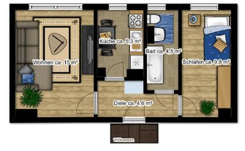 Foto - 2 Zimmer Etagenwohnung zur Miete in Borna