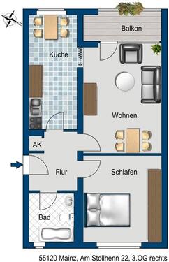 Foto - 2 Zimmer Etagenwohnung zur Miete in Mainz