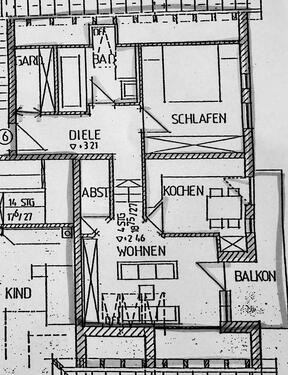 Foto - Helle 2,5 Zimmer Wohnung mit Balkon+Stellplatz- teilmöbliert