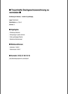 Foto - Dachgeschoss Wohnung in Rodenbach zu vermieten