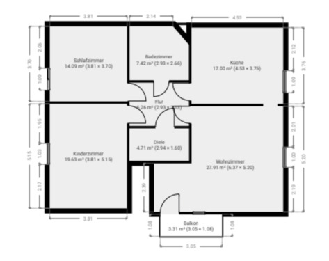 Foto - 3 Zimmer Etagenwohnung zur Miete in Schwedt (Oder)
