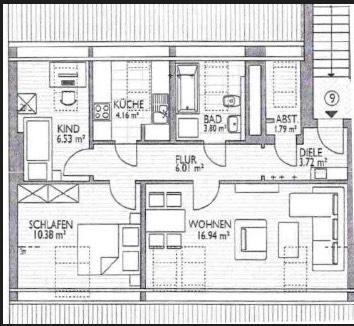Foto - 3.5 Zimmer Dachgeschoßwohnung zur Miete in Erfurt